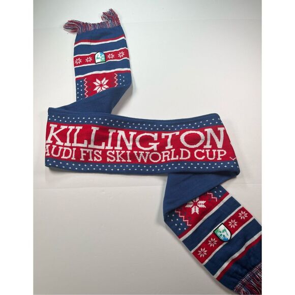 Killington Audi FIS Ski World Cup Scarf Knit Fair Isle Red White Blue Winter EUC - Picture 5 of 8